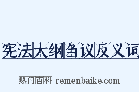 宪法大纲刍议反义词是什么意思的图片
